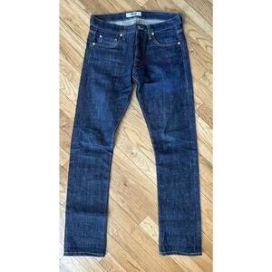 Men’s BALDWIN The HENLEY Classic Slim Selvedge Dark Denim Jeans Sz 30x32 *C1
